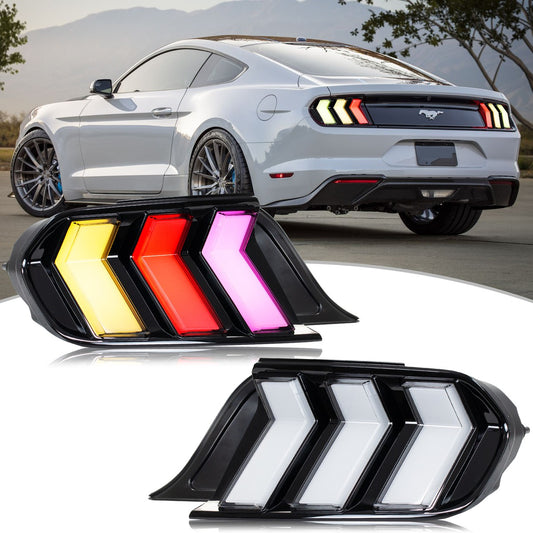 LED RGB Tail Lights for Ford Mustang 2015–2023 (S550 GT / V6) – Rear Lamps Assembly