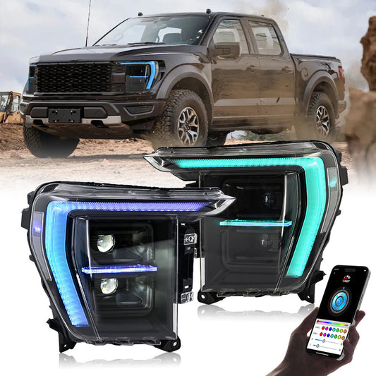 2021-2023 Ford F-150 Raptor Universal RGB Headlight Assembly