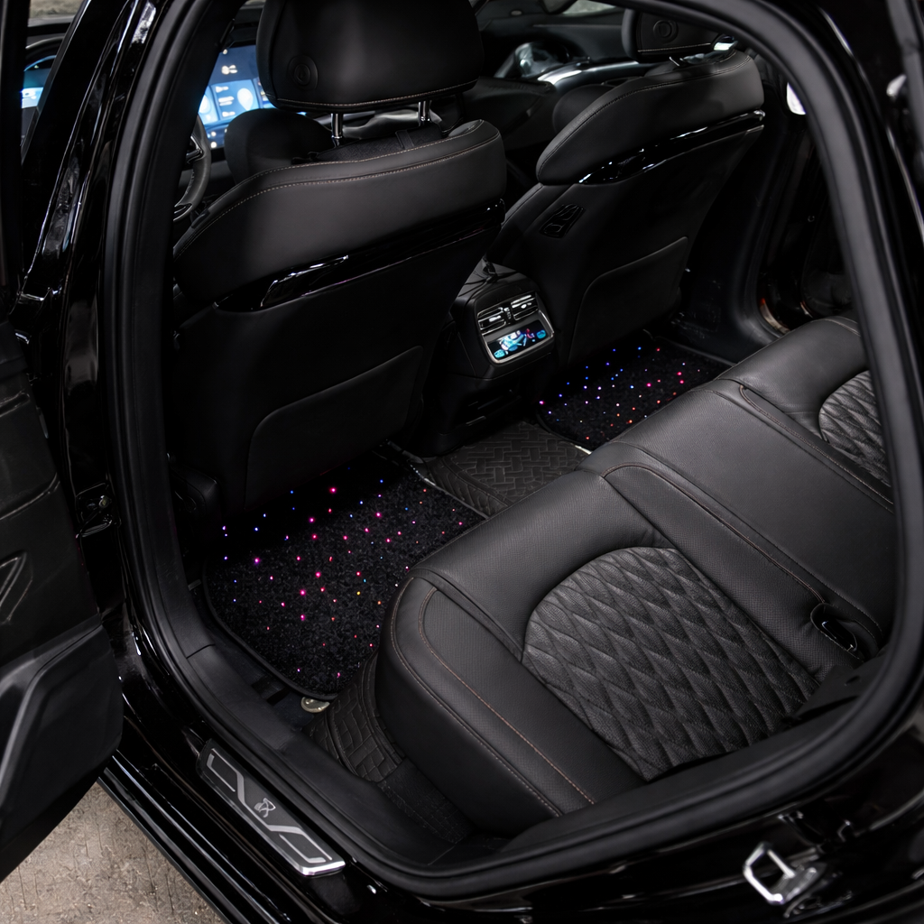 Fiber Optic Twinkle Stars LED Car Mats – 4PCS Set (APP Controlled)