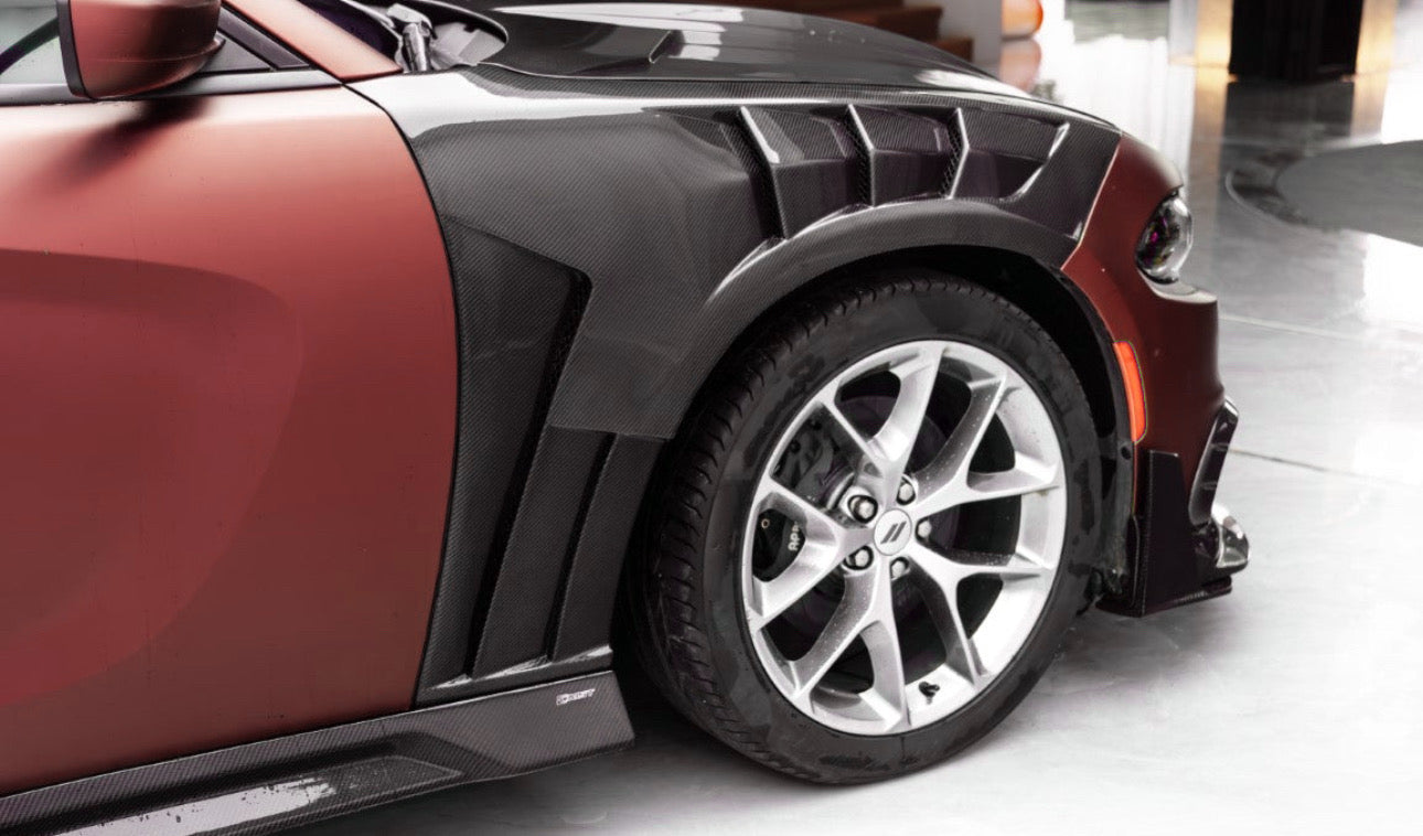 C-Style Carbon Fiber Front Fender for Dodge Charger (2015–2023)