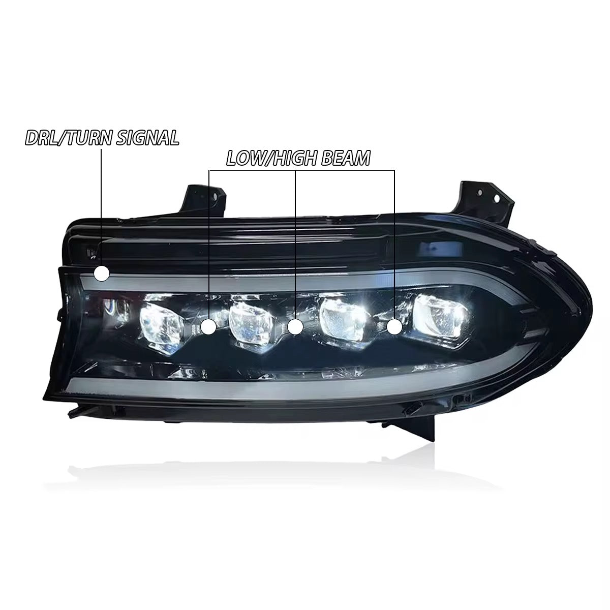 Modified LED Headlight Assembly – Dodge Charger (2015–2021)