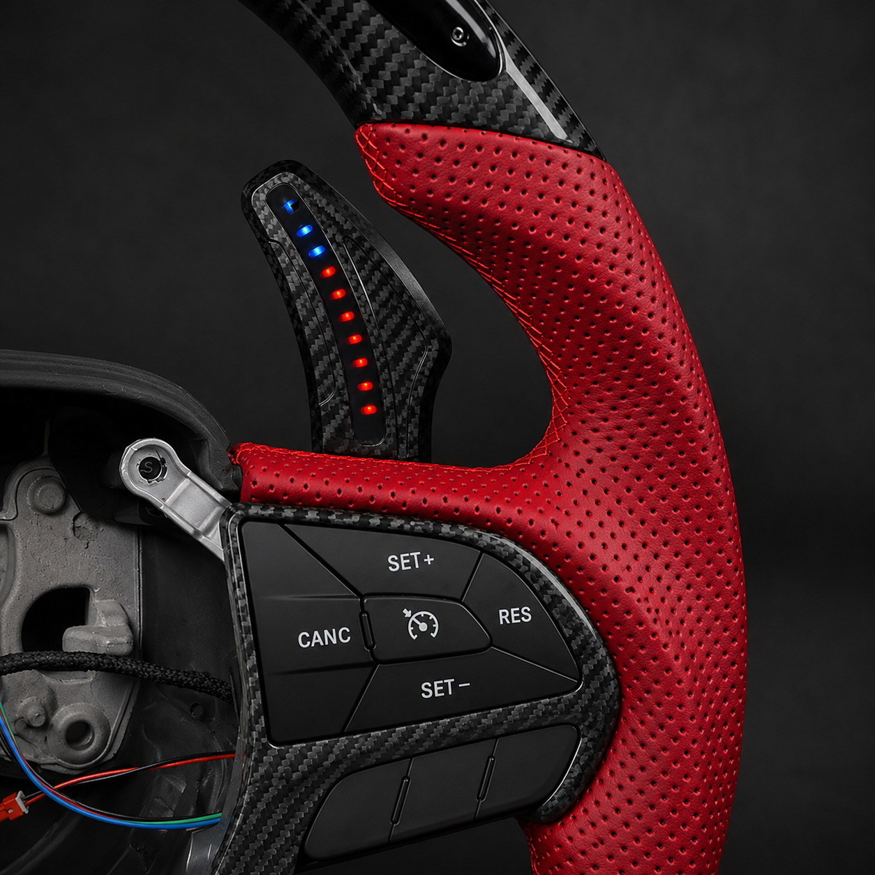2015–2023 Dodge Charger, Challenger & Durango RGB LED RPM Paddle Shifters (Carbon Fiber | App Controlled)