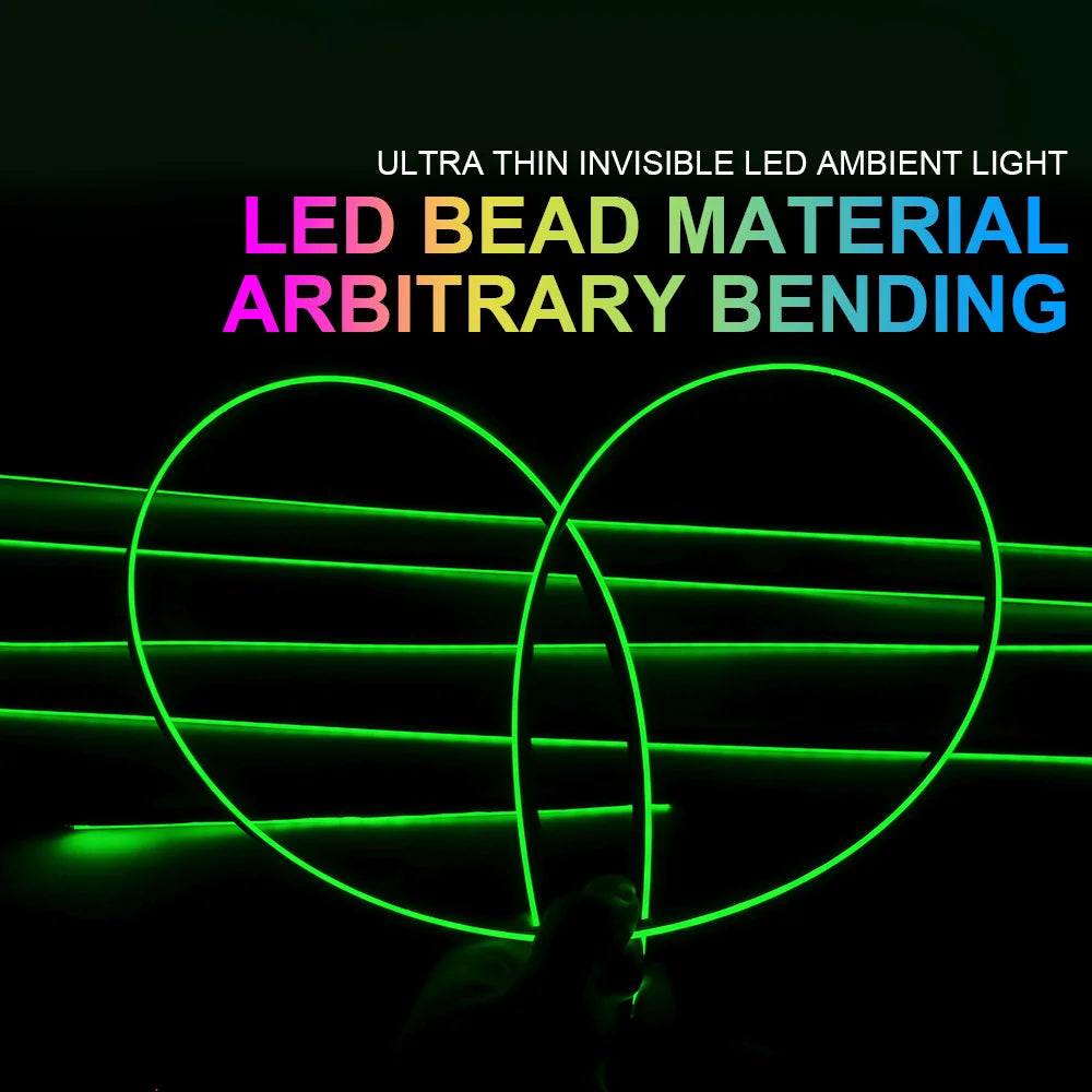 18/22 in 1 Acrylic Led Car Ambient Light RGB 213 64 Color Bluetooth Rainbow Strip Streamer Interior Symphony Atmosphere Lamp 12V